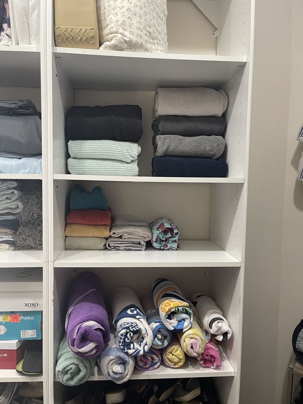 Towels folded and stacked